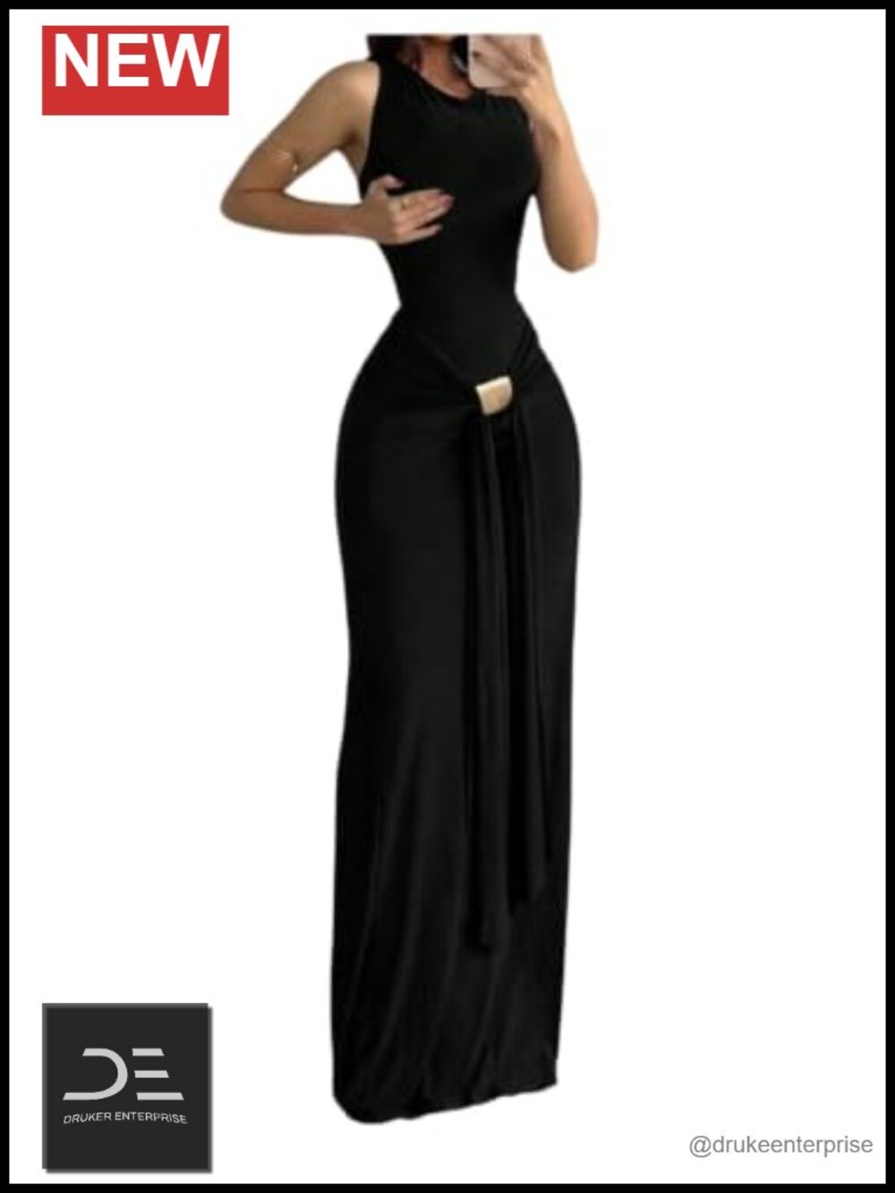 Women's Cutout Backless Ruched Bodycon Sleeveless Maxi Dress